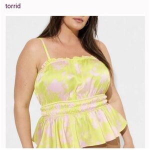 Torrid Size 3x Satin peplum tank NWT